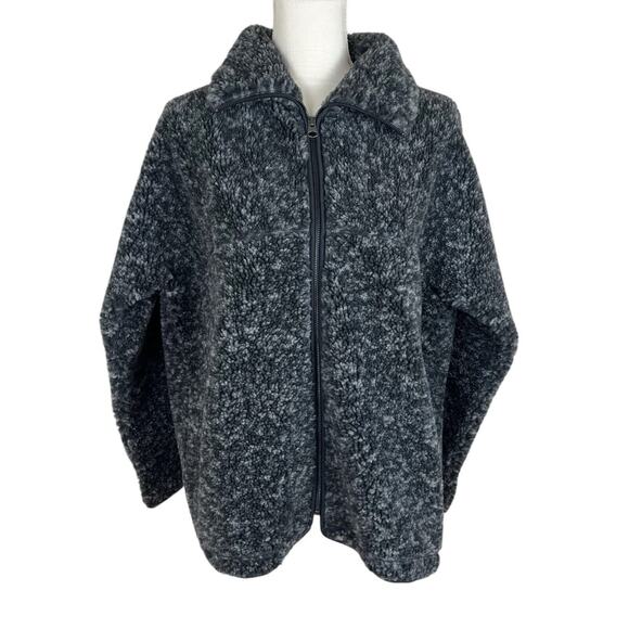 Arket Teddy Coat Jacket Sherpa Fleece Two-Tone Turtleneck Zip Pocket Size Medium - Picture 1 of 10